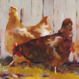 Chickens I ● 8" x 10" ● Oil ● SOLD