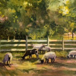 Safe Pasture, Nauvoo ● 11" x 14" ● Watercolor ● $600