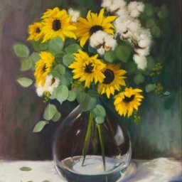 Sunflowers & Cotton  ● 28" x 38" ● Oil ● $3800