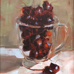 Small Cup of Cherries ● 8" x 10" ● Oil ● $450