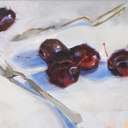 Forks and Cherries ● 8" x 10" ● Oil ● $450