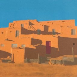 Taos Pueblo ● 9" x 12" ● Reduction Block Print (Edition of 10) ● $300 ● Framed $600